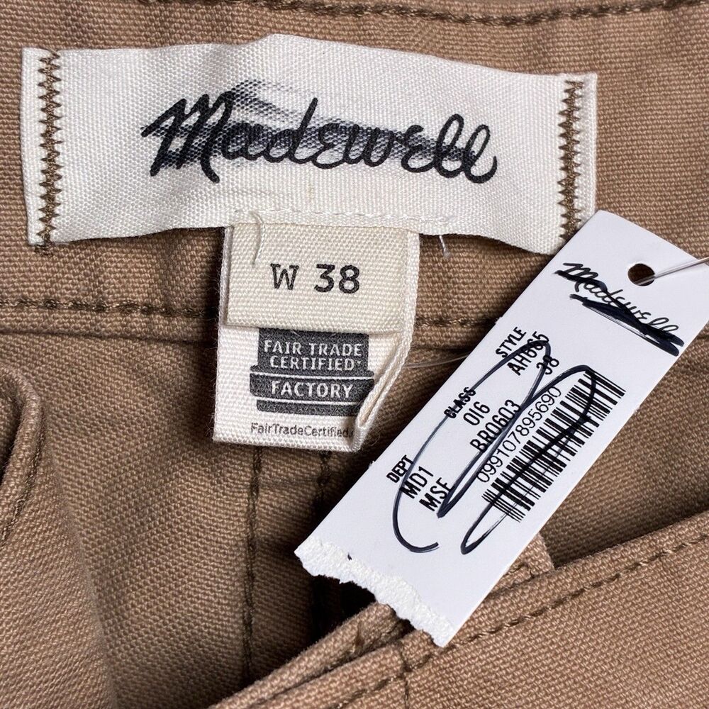Madewell Workwear Pant Mens 40x30 (tag 38) Tan Relaxed Straight Button Fly NWT - Picture 11 of 14